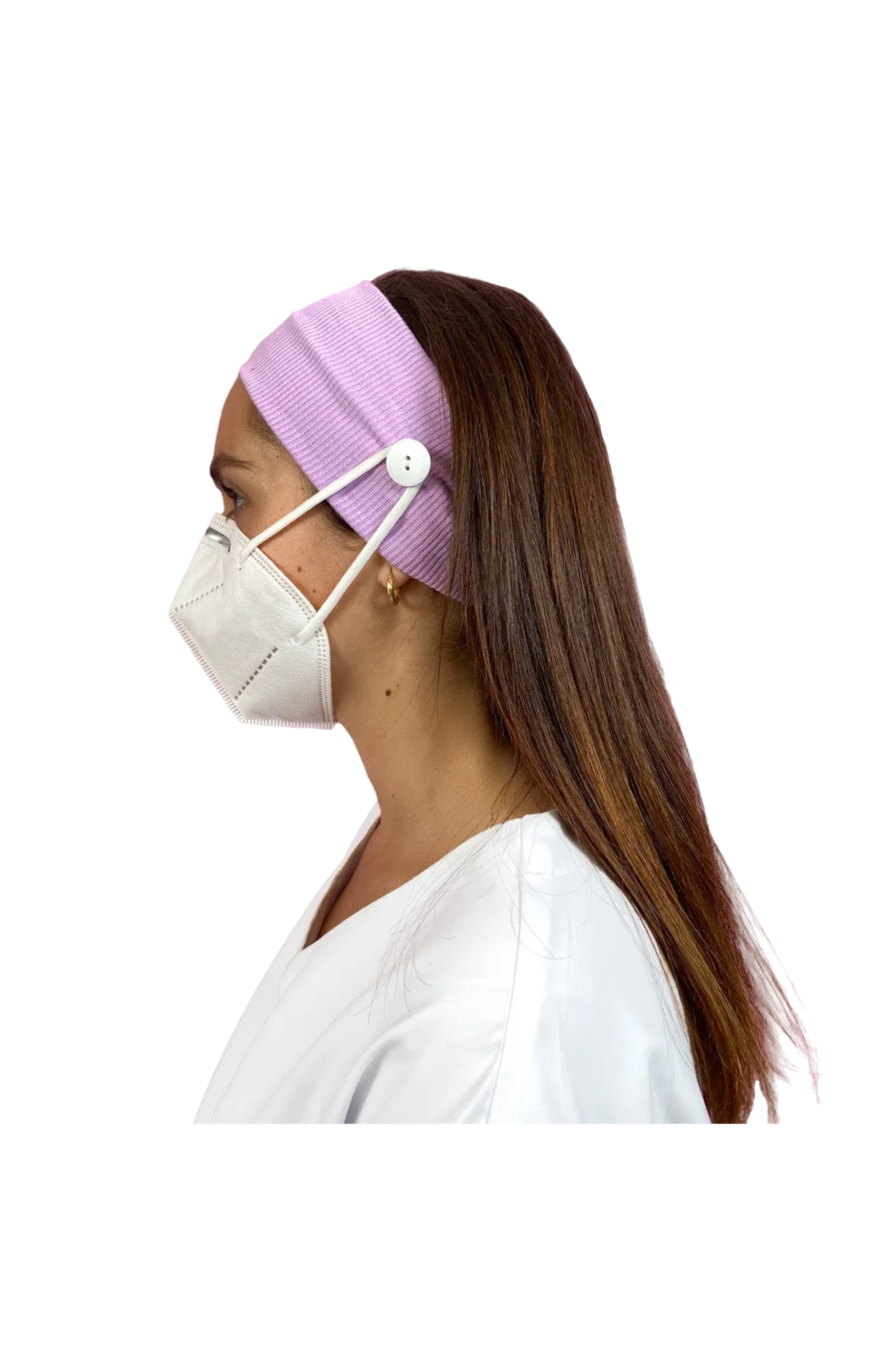 Enfermania Accesorios bandeau lavande boutons masque élastique