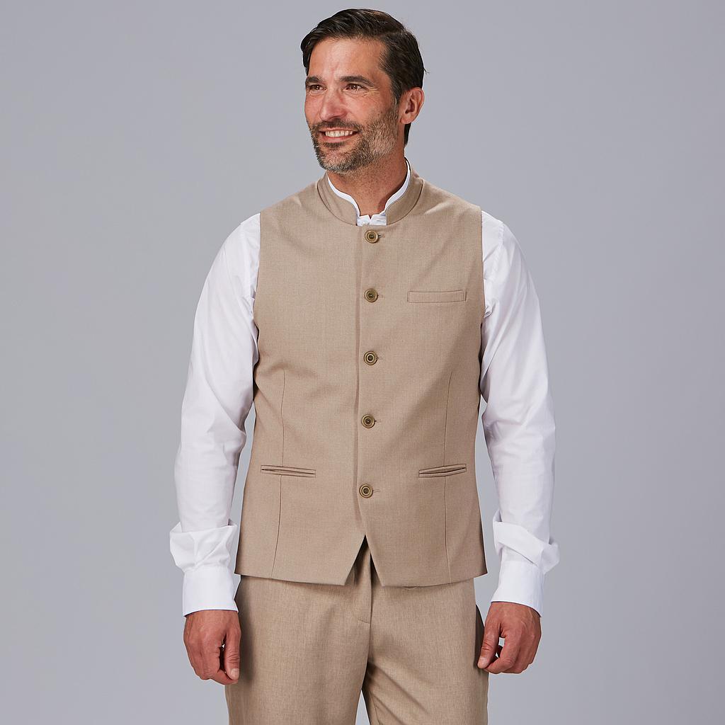 Gary's Vests Giron gilet serveur marine col mao stretch