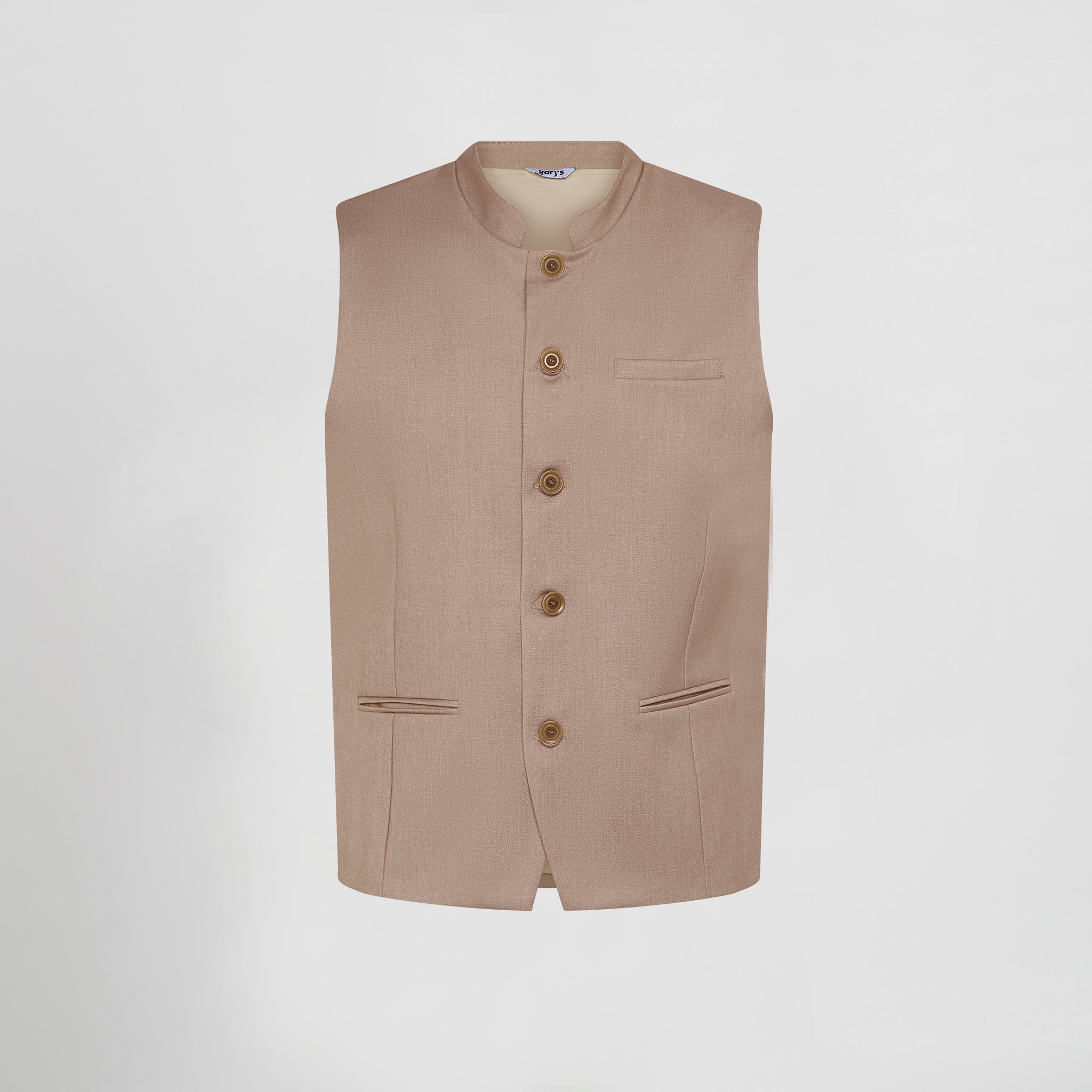 Gary's Vests Giron gilet serveur marine col mao stretch