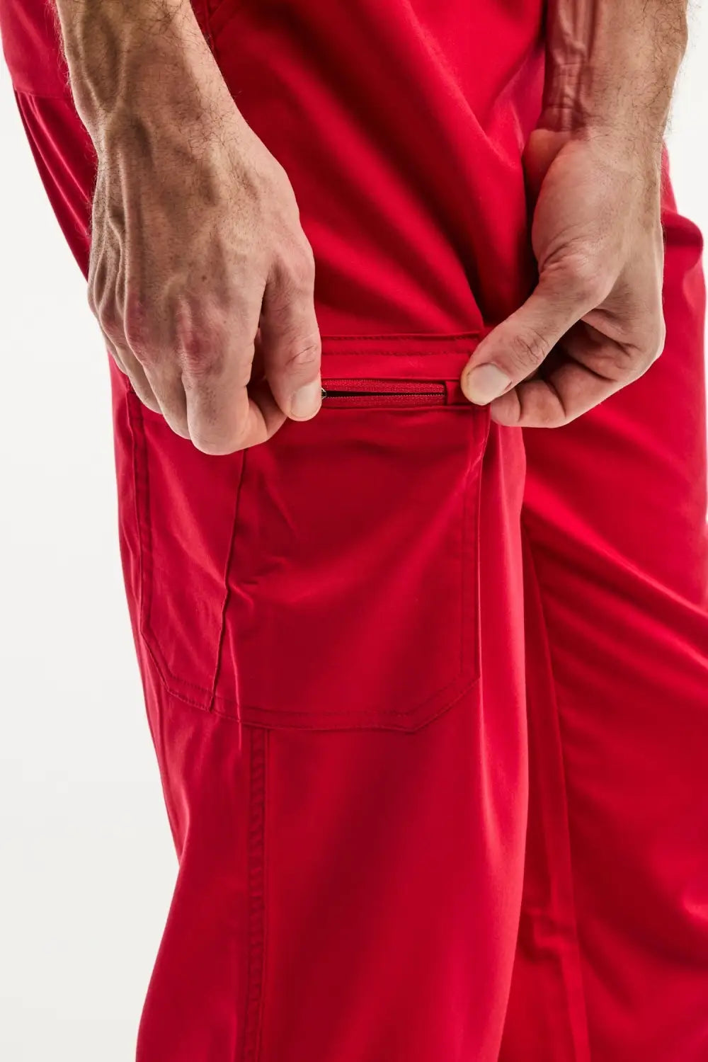 Aelin LUCA pantalon médical jogger homme rouge stretch