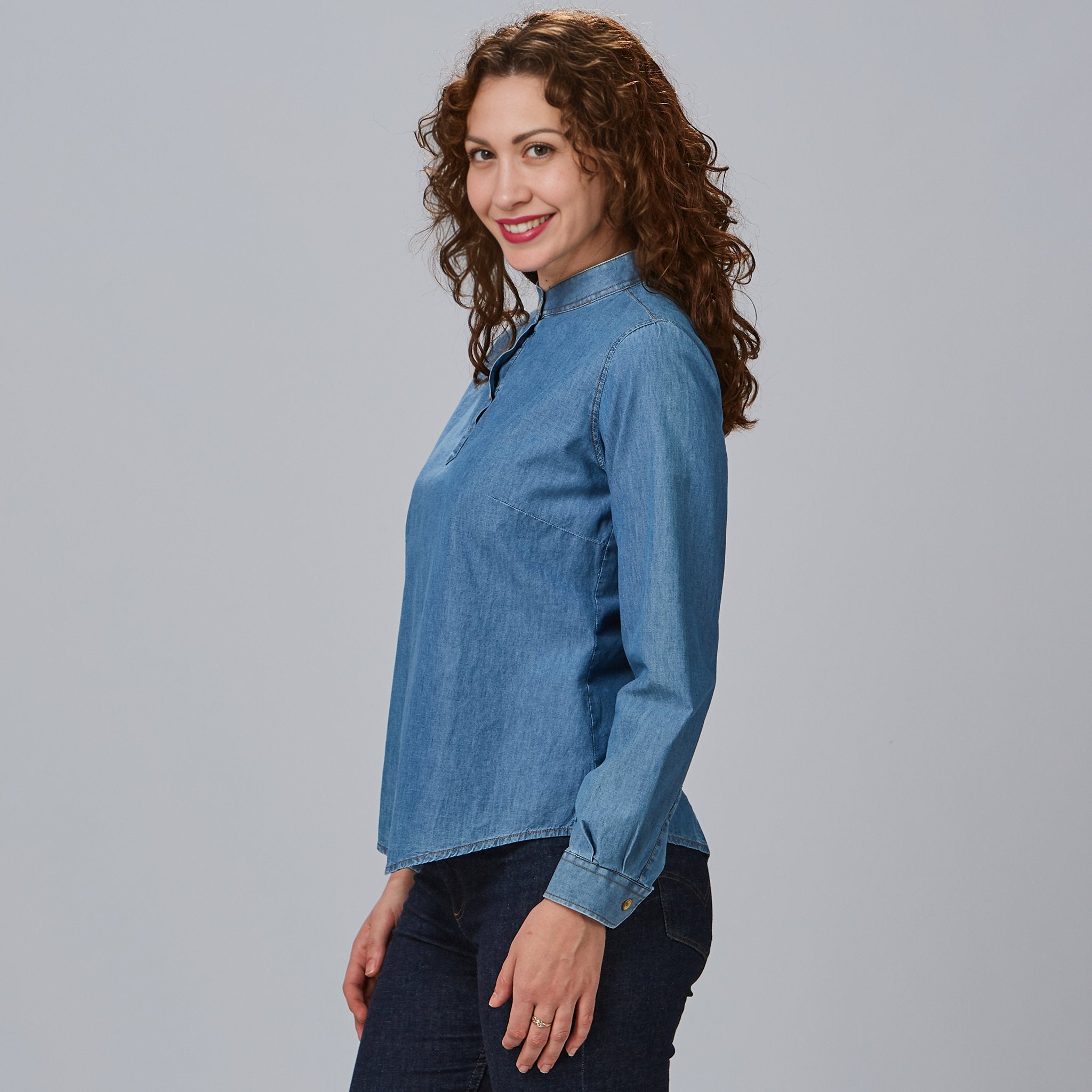 Gary's Julietta Chemise Femme Jean Indigo Manches Longues