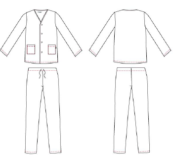 Gary's Sets pyjama médical patient bleu clair blouse pantalon