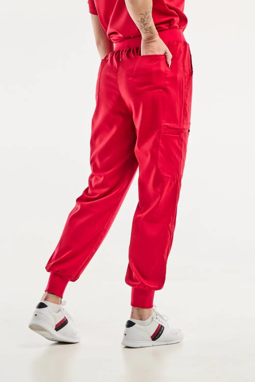 Aelin EMMA Jogger pantalon médical femme rouge stretch