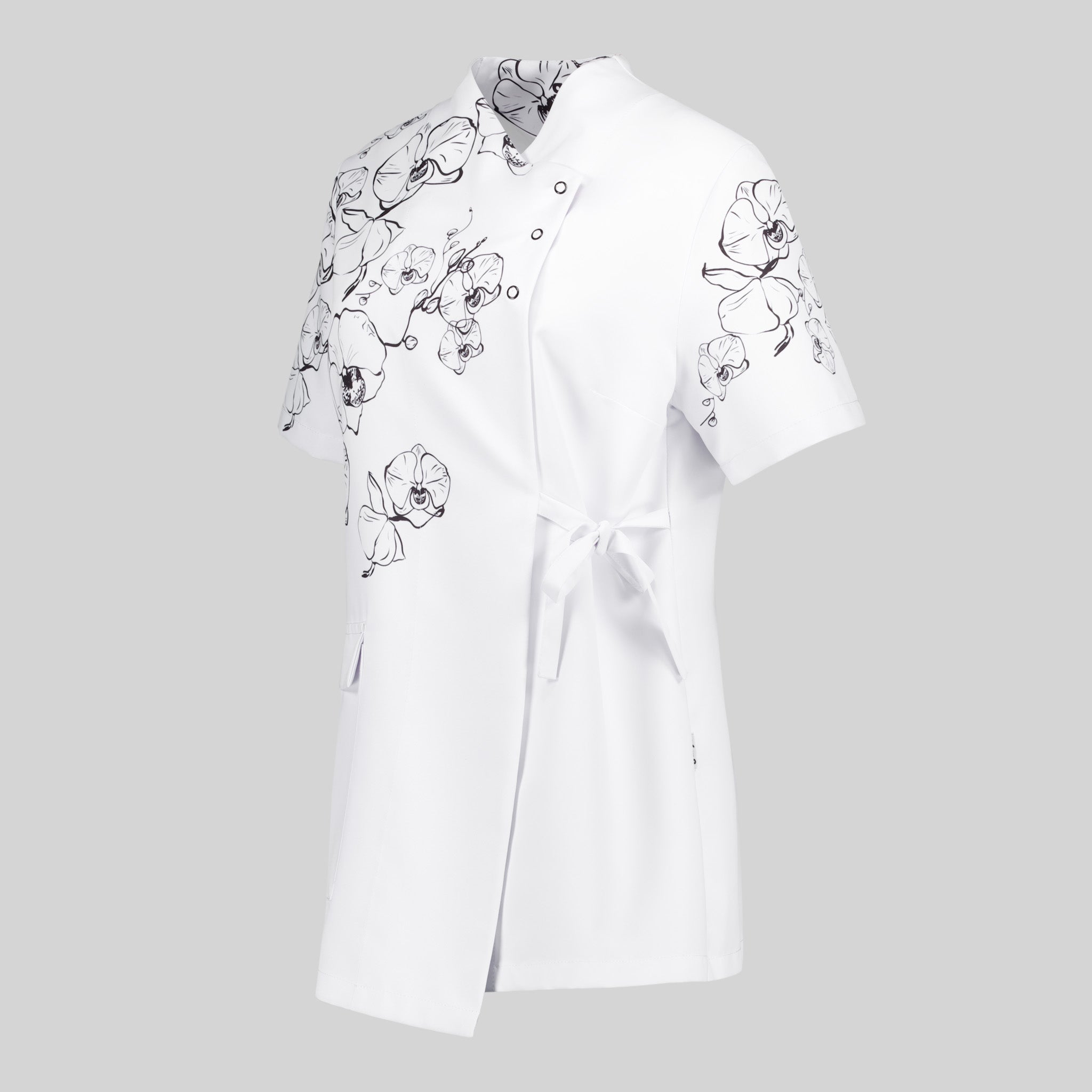 Gary's Shirts Alhelí blouse croisée femme blanche coiffure