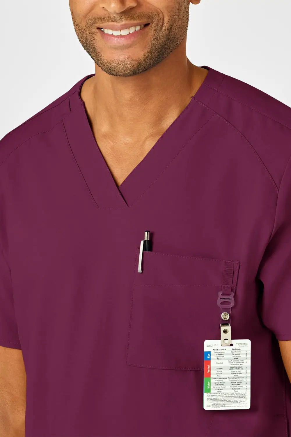Aelin LUCA W123 tenue médicale homme bordeaux